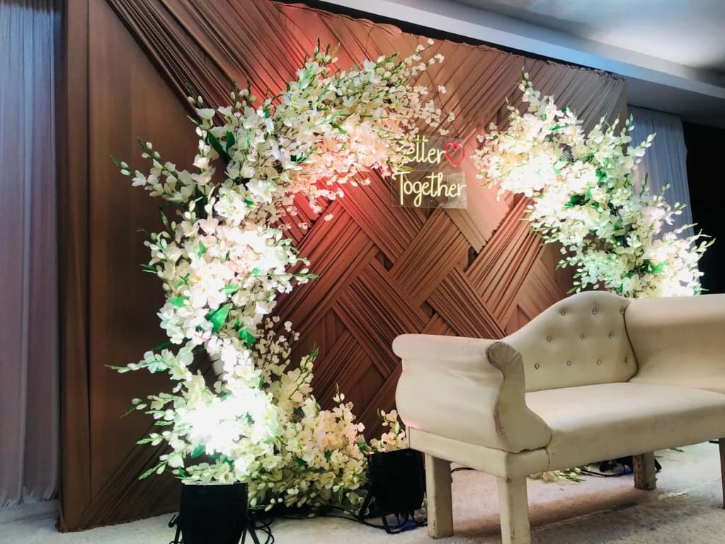 VOW Events 'Better Together' stage floral arch